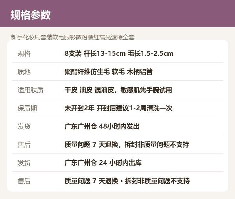 新手化妆刷套装软毛眼影散粉腮红高光遮瑕全套